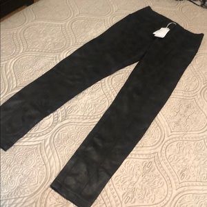 NWT faux suede distressed leggings XS